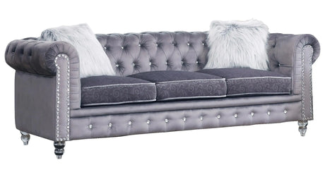 Sahara Modern Style Gray Sofa with Acrylic legs - Home Elegance USA