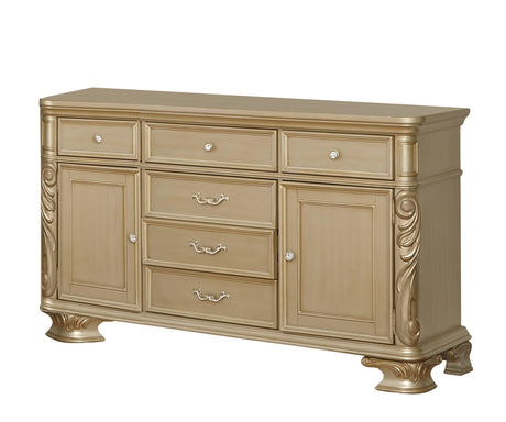 Miranda Transitional Style Dining Buffet in Gold finish Wood - Home Elegance USA