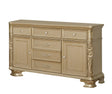 Miranda Transitional Style Dining Buffet In Gold Finish Wood | Cosmos