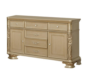 Miranda Transitional Style Dining Buffet In Gold Finish Wood | Cosmos