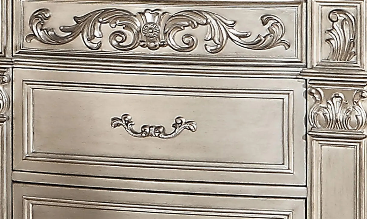 Platinum Traditional Style Nightstand in Gold finish Wood - Home Elegance USA
