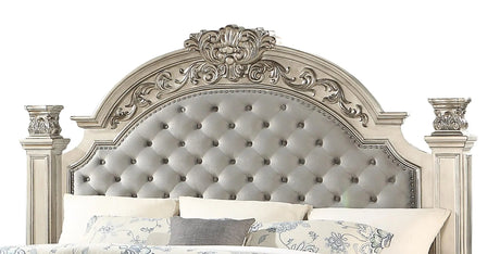Platinum Traditional Style King Bed In Gold Finish Wood | Cosmos