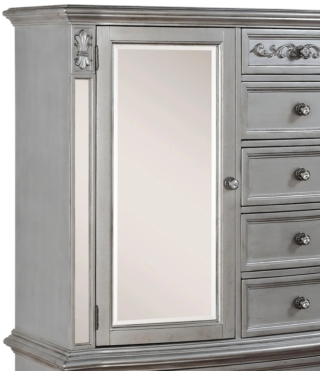 Pamela Traditional Style Chest in Silver finish Wood - Home Elegance USA