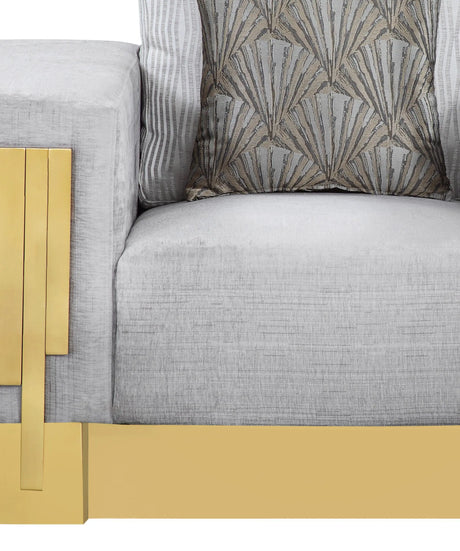 Megan Modern Style Gray Chair With Gold Finish | Cosmos