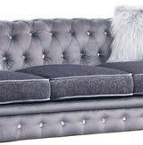 Sahara Modern Style Gray Sofa with Acrylic legs - Home Elegance USA