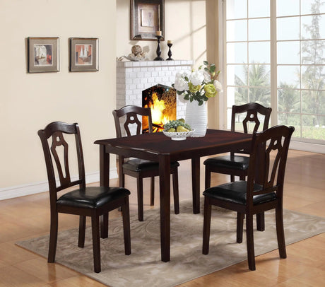 Bell Transitional Style Dining Set In Cherry Finish Wood | Cosmos