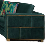 Marco Sectional in Green with Gold Finish - Home Elegance USA