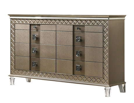 Coral Contemporary Style Dresser in Bronze finish Wood - Home Elegance USA