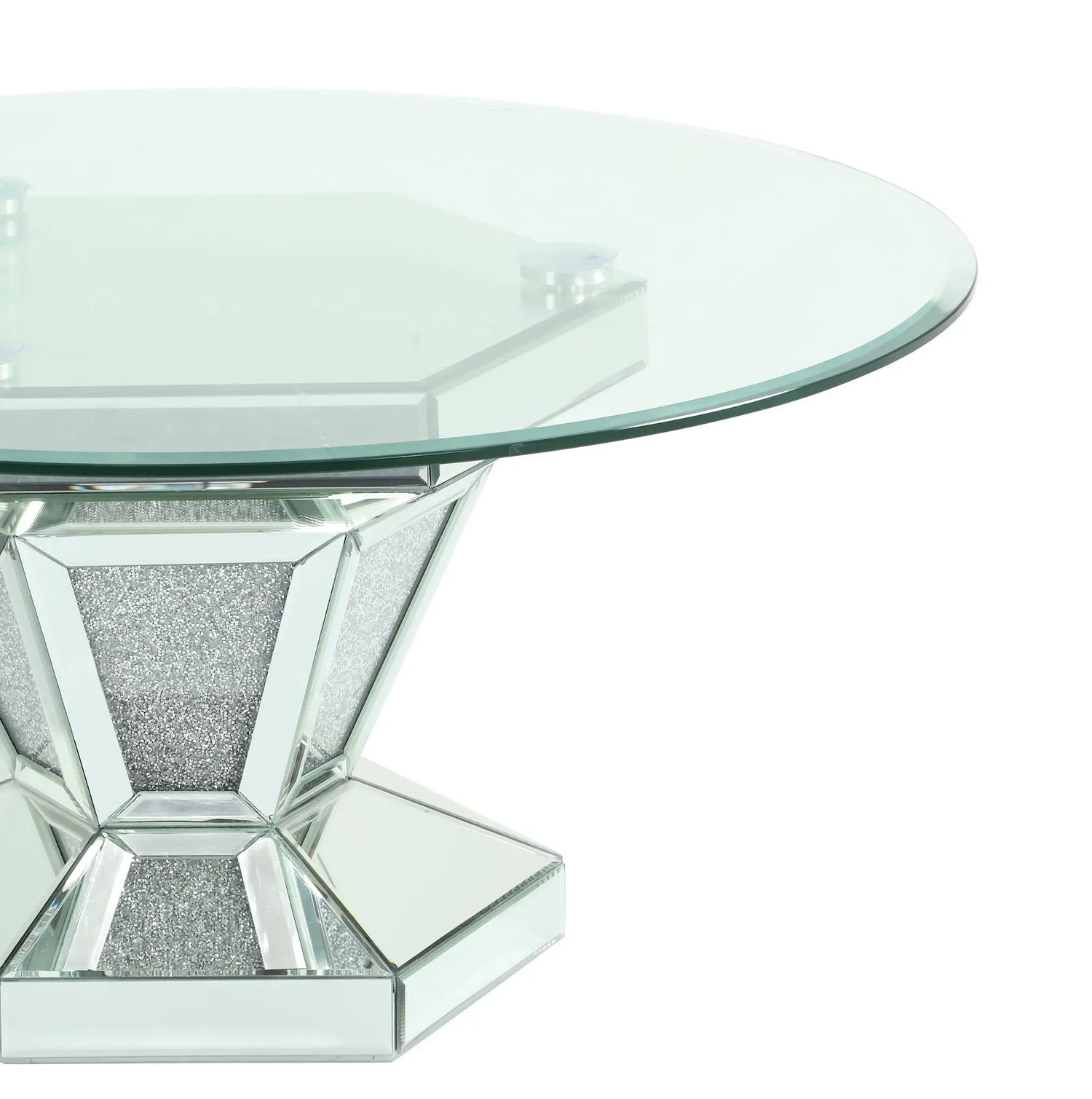Diva Modern Style Glass Coffee Table With Silver Fiinish | Cosmos | Home Elegance USA