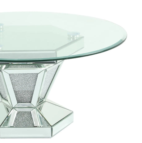 Diva Modern Style Glass Coffee Table With Silver Fiinish | Cosmos