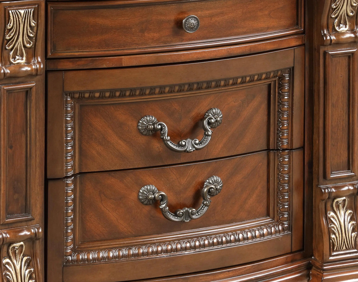 Viviana Traditional Style Nightstand in Caramel finish Wood - Home Elegance USA