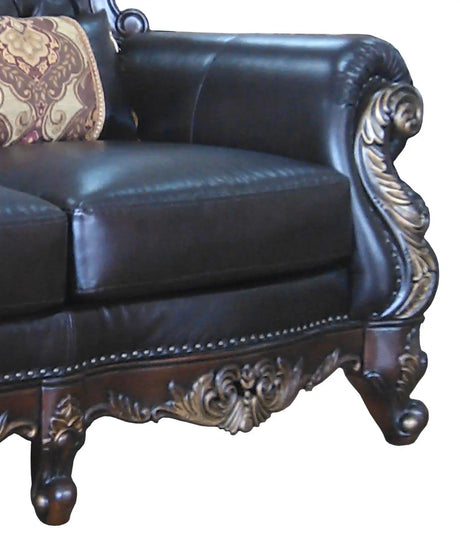 Britney Traditional Style Loveseat In Cherry Finish Wood | Cosmos