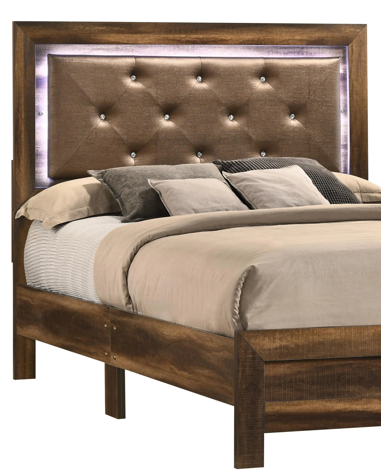 Yasmine Brown Modern Style Queen Bed in Espresso finish Wood - Home Elegance USA