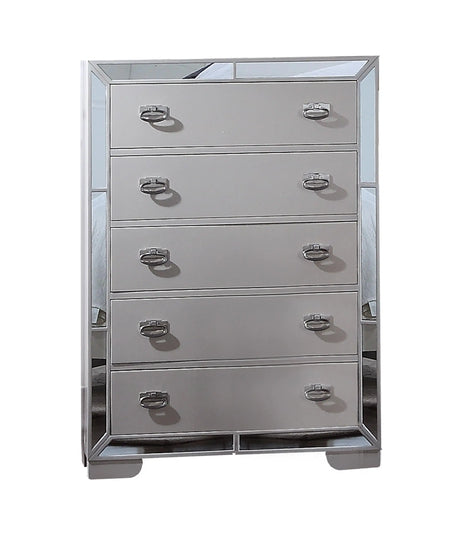 Gloria Contemporary Style Chest in White finish Wood - Home Elegance USA