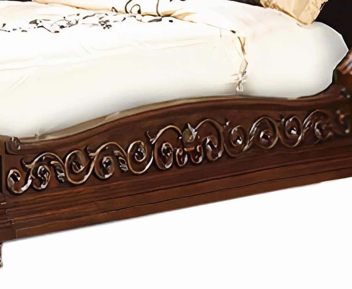 Cleopatra Traditional Style King Bed in Cherry finish Wood - Home Elegance USA