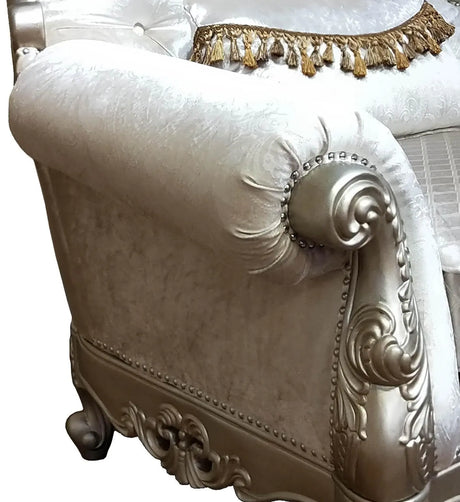 Emily Transitional Style Chair In Champagne Finish Wood | Cosmos