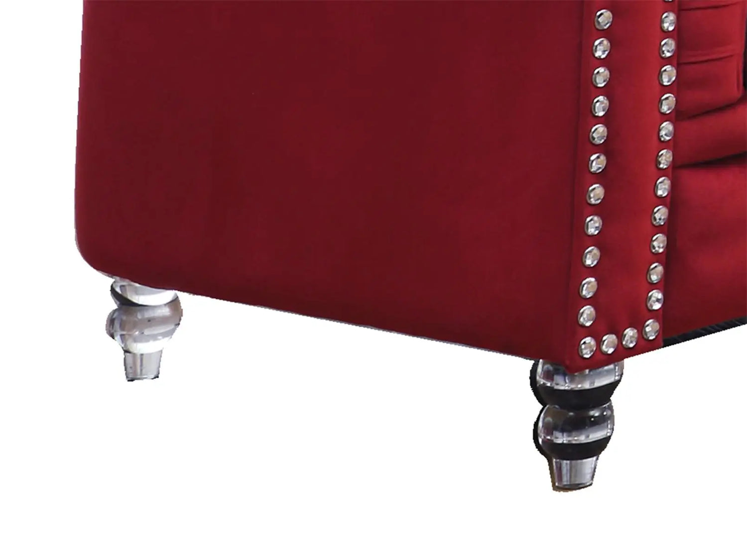 Sahara Modern Style Red Chair with Acrylic legs - Home Elegance USA