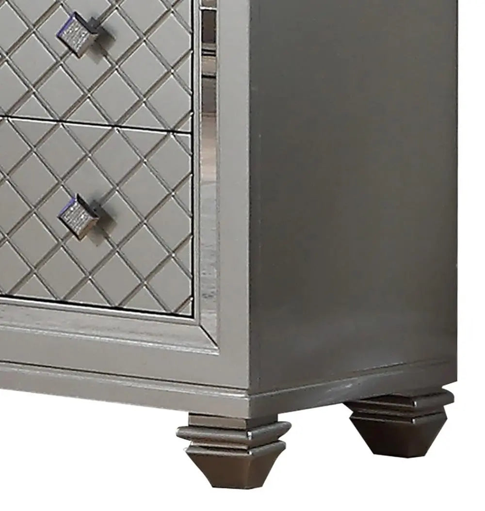 Shiney Contemporary Style Dresser in Silver finish Wood - Home Elegance USA