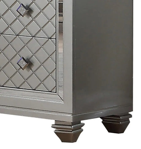 Shiney Contemporary Style Dresser In Silver Finish Wood | Cosmos