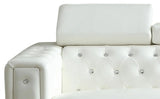 Charlise Modern Style White Sofa in Faux Leather - Home Elegance USA