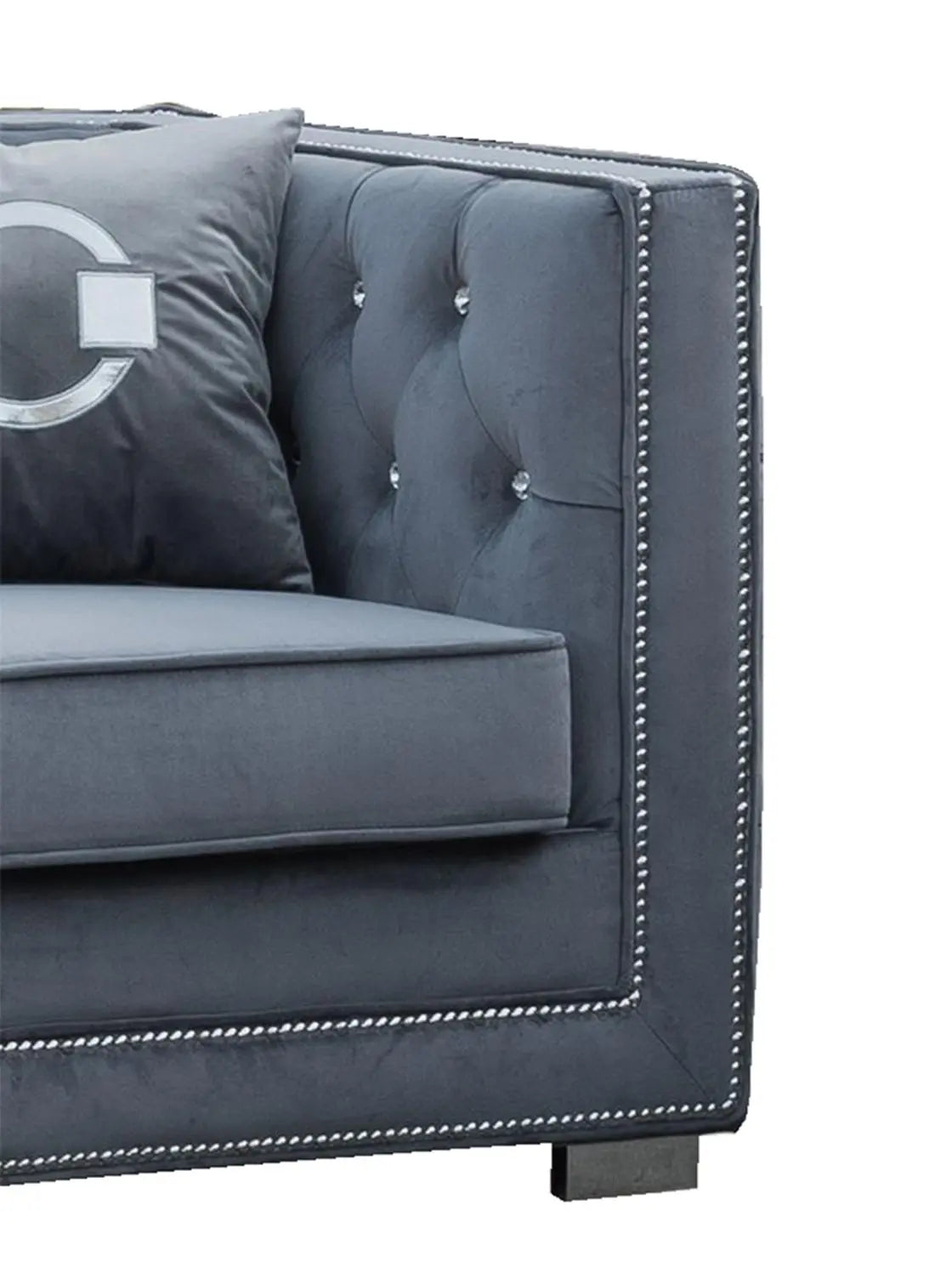 Zion Modern Style Gray Sofa with Steel legs - Home Elegance USA