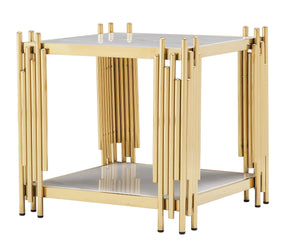 Jaden Modern Style Marble End Table With Metal Base | Cosmos