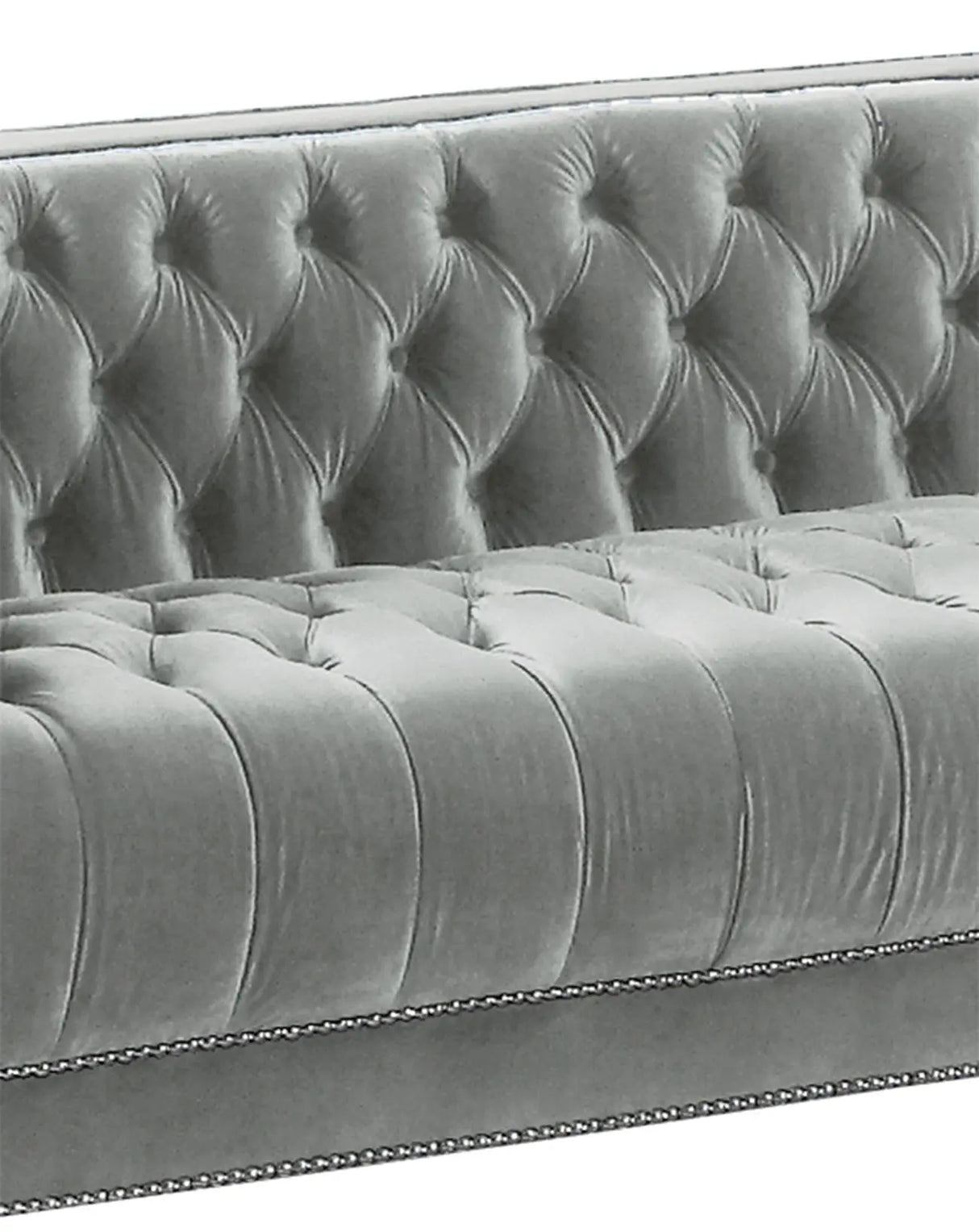 Kendel Silver Modern Style Gray Sofa with Acrylic Legs - Home Elegance USA