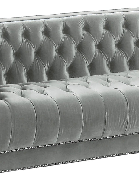 Kendel Silver Modern Style Gray Sofa With Acrylic Legs | Cosmos