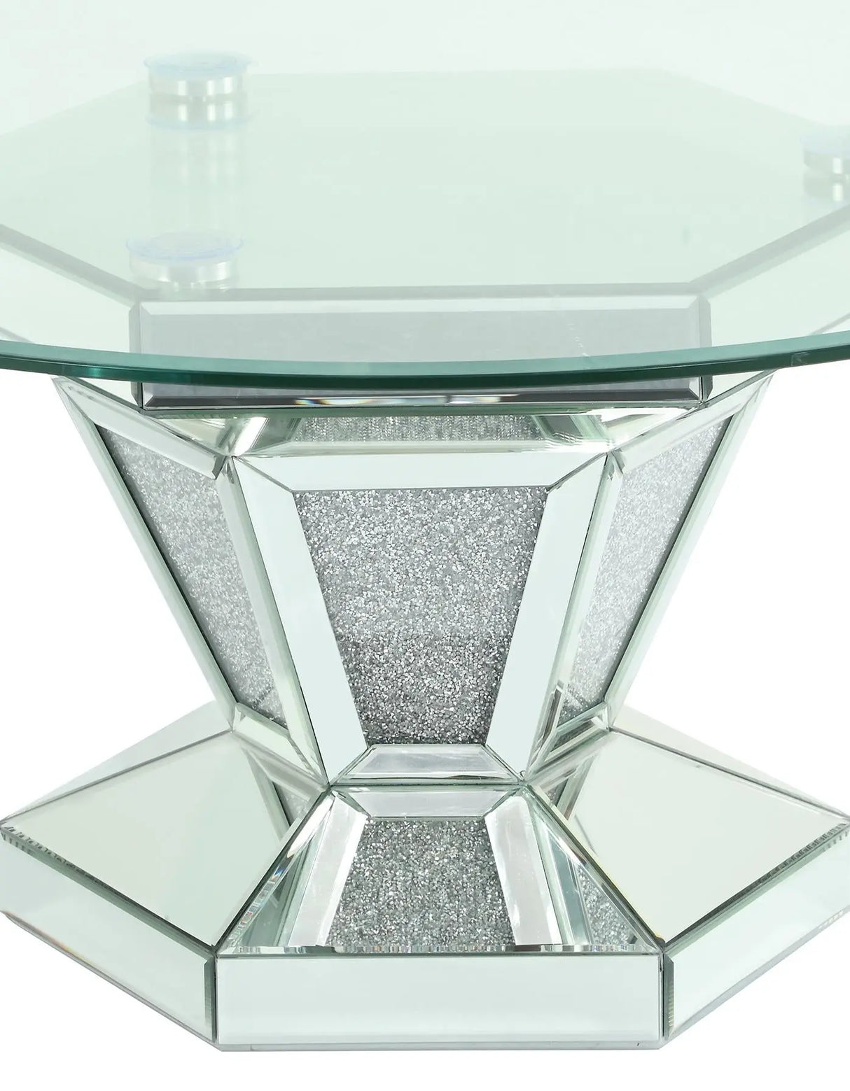Diva Modern Style Glass Coffee Table With Silver Fiinish | Cosmos | Home Elegance USA
