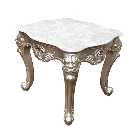 Ariel Transitional Style End Table in Silver finish Wood - Home Elegance USA
