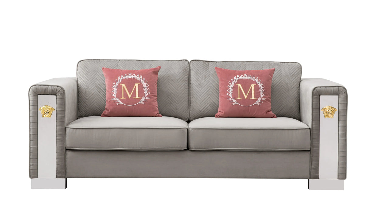 William Modern Style Gray Sofa with Metal legs - Home Elegance USA