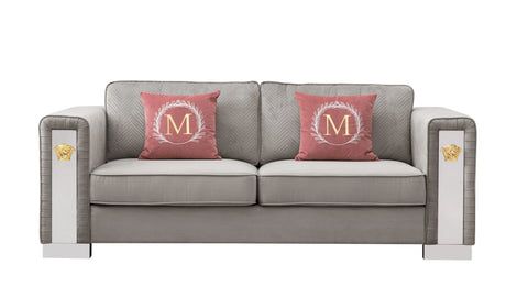 William Modern Style Gray Sofa with Metal legs - Home Elegance USA