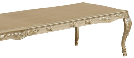 Miranda Transitional Style Dining Table In Gold Finish Wood | Cosmos