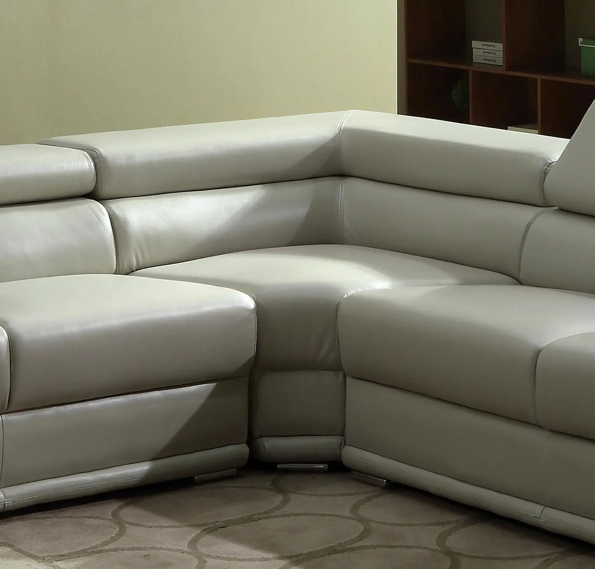 Zenith Beige Sectional in Faux Leather - Home Elegance USA