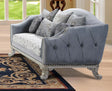 Venus Transitional Style Loveseat In Silver Finish Wood | Cosmos