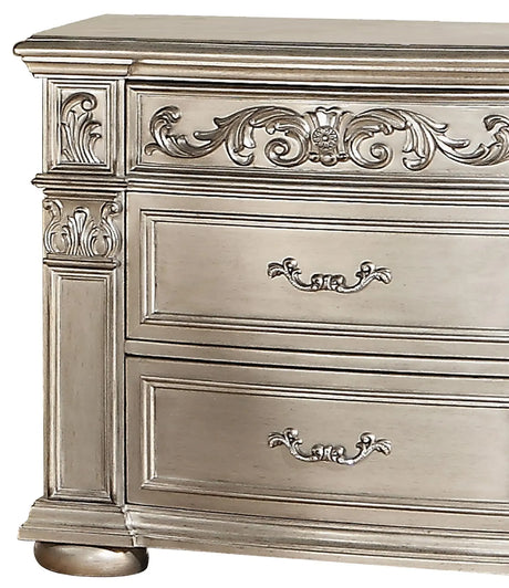 Platinum Traditional Style Nightstand In Gold Finish Wood | Cosmos