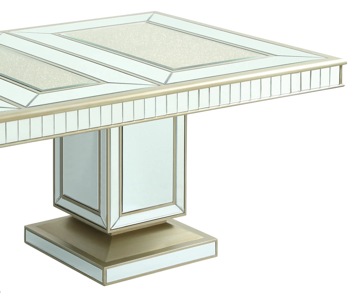 Harlow Modern Style Dining Table in Glass and Gold Finish - Home Elegance USA