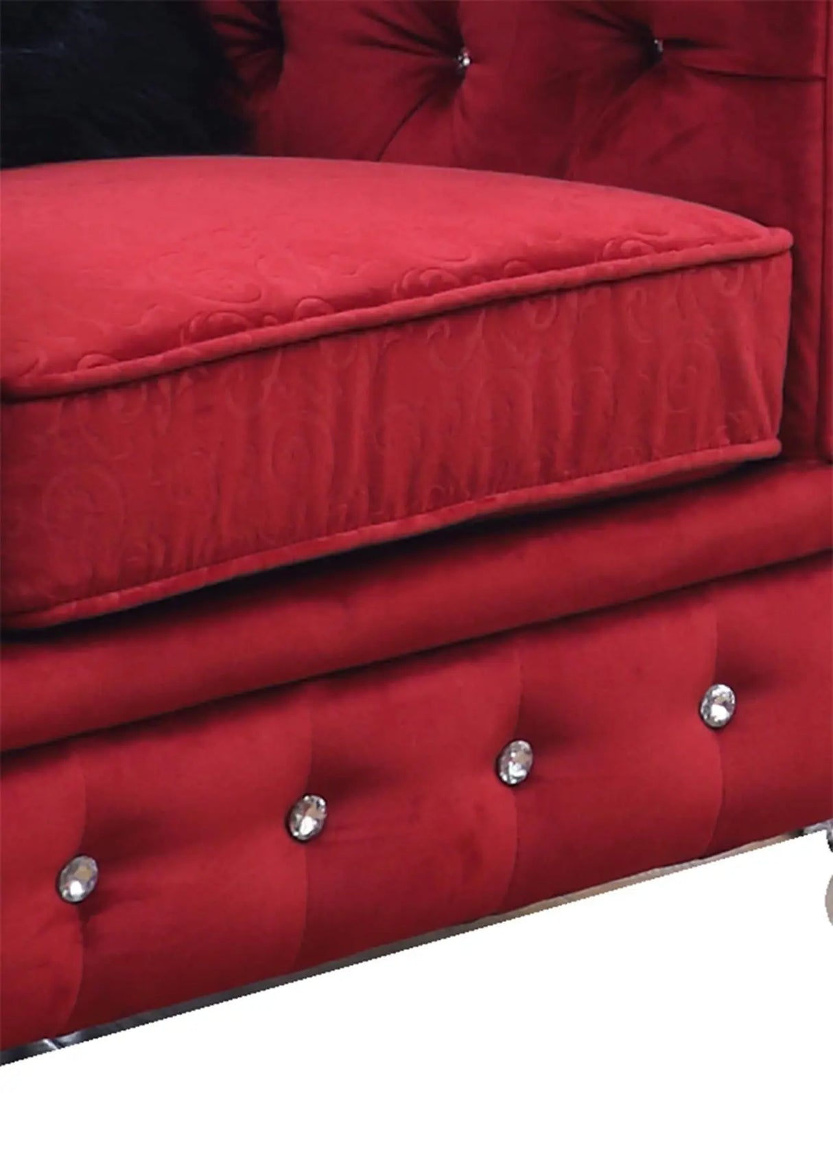 Sahara Modern Style Red Chair with Acrylic legs - Home Elegance USA