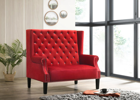 Lexi Transitional Style Red Accent Chair | Cosmos