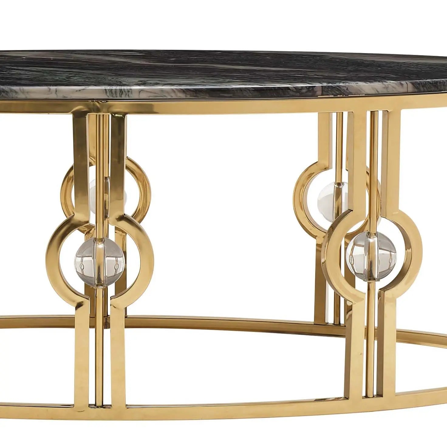 Anika Modern Style Marble Coffee Table With Metal Base | Cosmos | Home Elegance USA