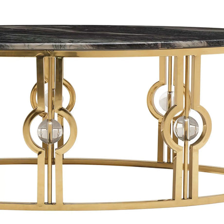 Anika Modern Style Marble Coffee Table With Metal Base | Cosmos