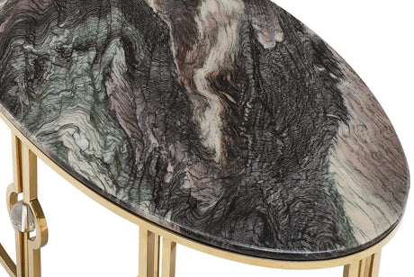 Anika Modern Style Marble Coffee Table With Metal Base | Cosmos