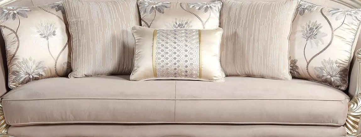 Elanor Traditional Style Sofa in Champagne finish Wood - Home Elegance USA