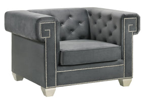Clover Modern Style Gray Chair With Steel Legs | Cosmos
