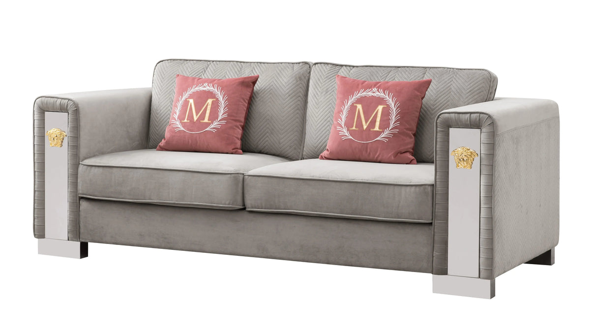 William Modern Style Gray Sofa with Metal legs - Home Elegance USA