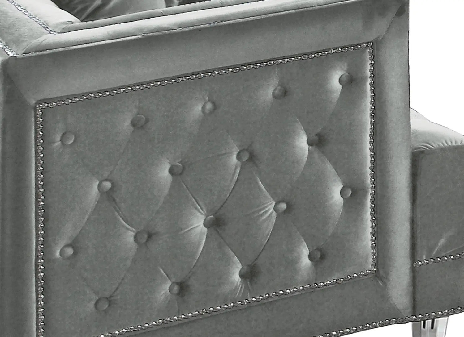 Kendel Silver Modern Style Gray Chair with Acrylic Legs - Home Elegance USA