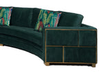 Marco Sectional in Green with Gold Finish - Home Elegance USA