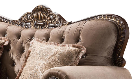 Giana Traditional Style Loveseat In Cherry Finish Wood | Cosmos