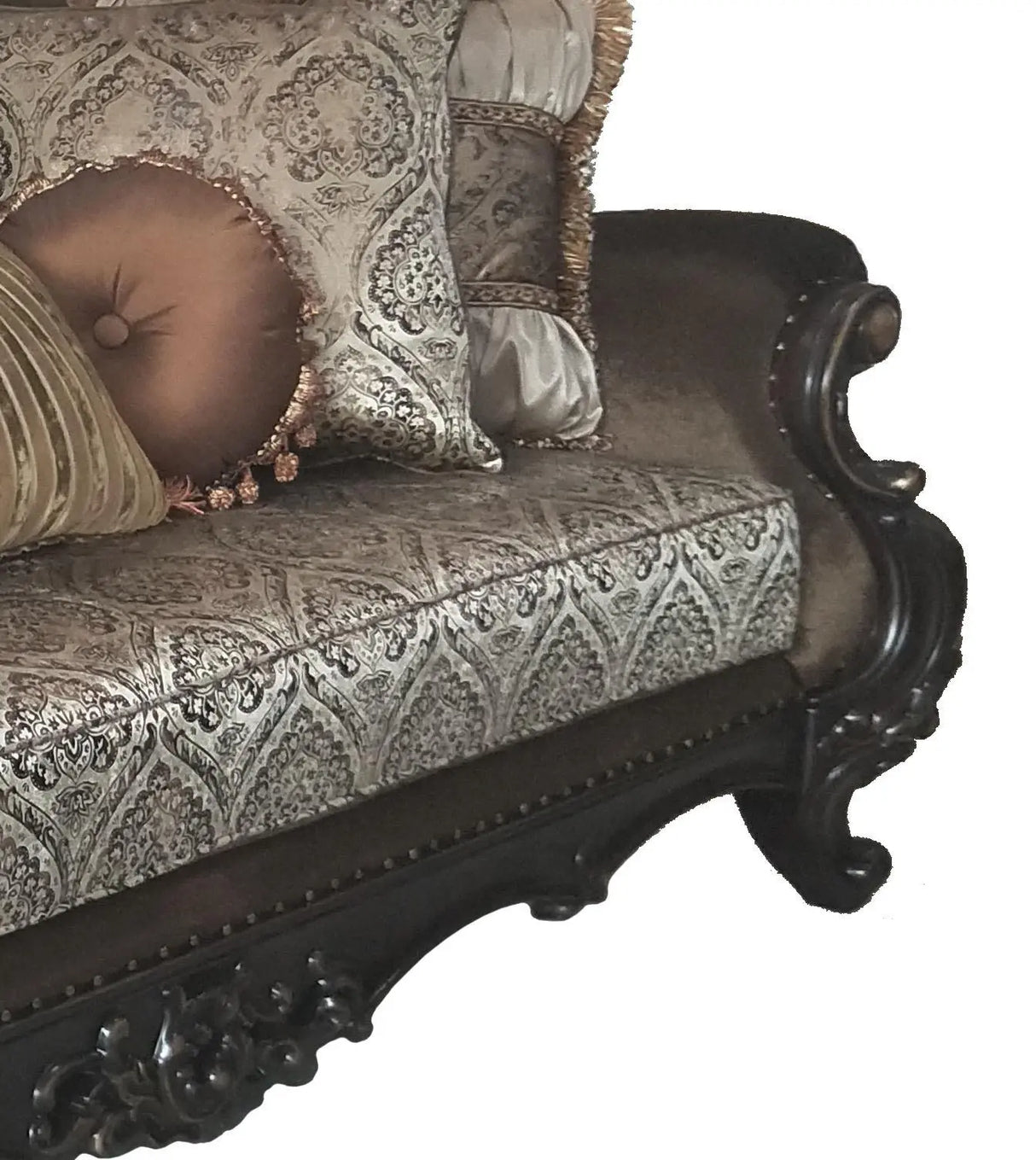 Aroma Traditional Style Sofa In Cherry Finish Wood | Cosmos | Home Elegance USA