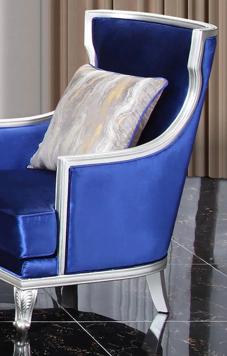 Skylar Transitional Style Chair In Silver Finish Wood | Cosmos